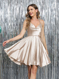Mirelle peach front view homecoming dress