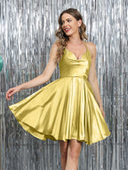 Mirelle yellow front view homecoming dress
