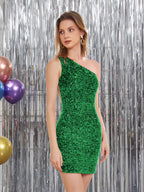 Corinne emerald front view homecoming dress
