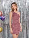 Corinne mauve front view homecoming dress