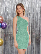 Corinne mint green front view homecoming dress