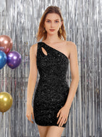 Zinnia black front view homecoming dress