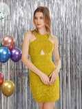 Carina yellow front view homecoming dress
