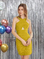 Carina yellow front view homecoming dress