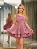 Melora mauve front view homecoming dress
