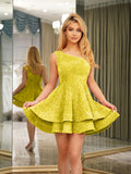 Melora yellow front view homecoming dress