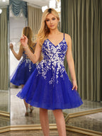 Petra royal blue bodice detail homecoming dress
