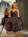 Odelia brown front view homecoming dress