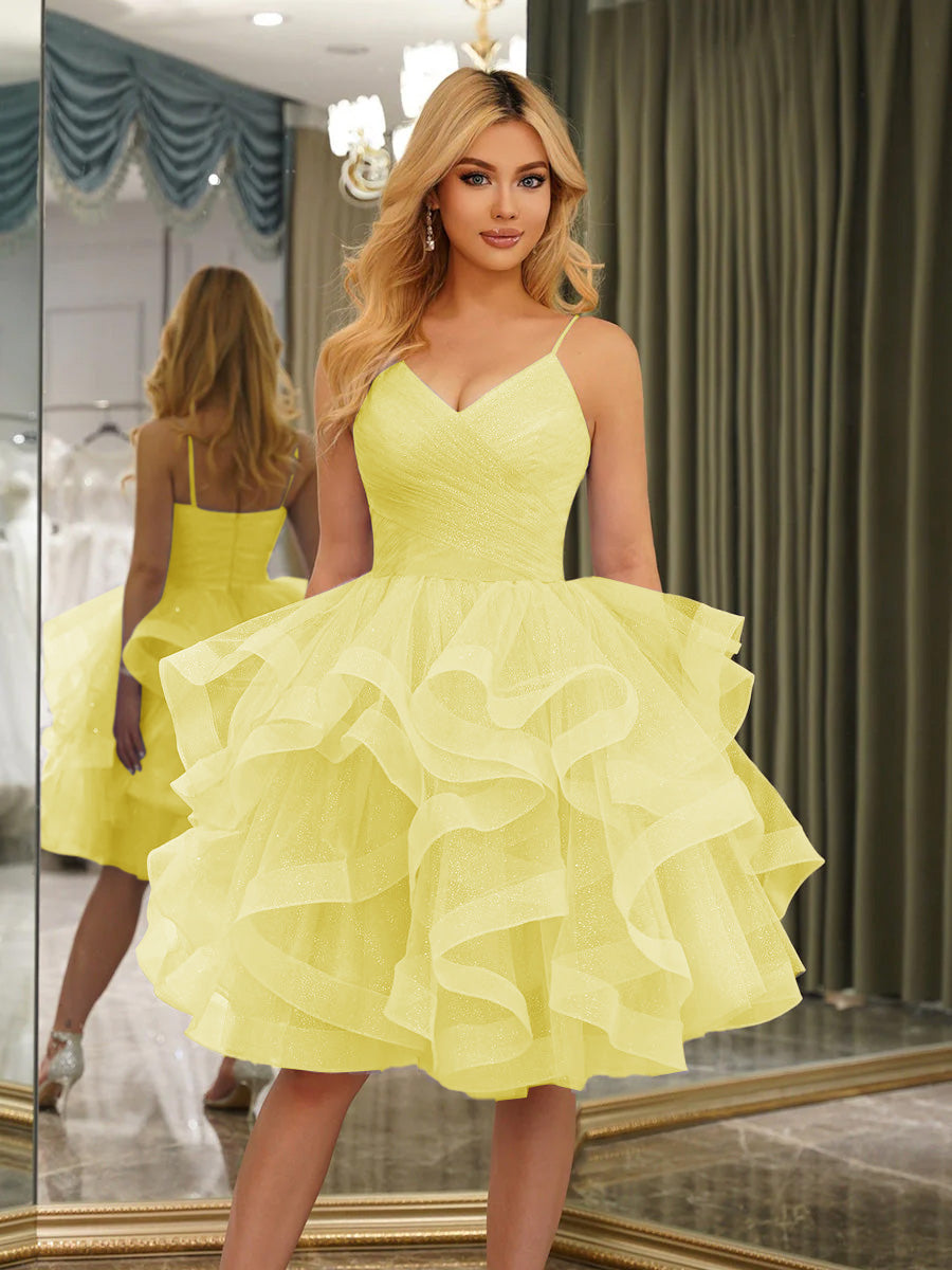 Odelia daffodil front view homecoming dress