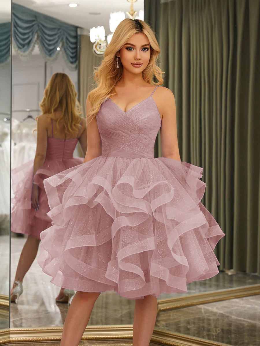 Odelia dusty rose front view homecoming dress