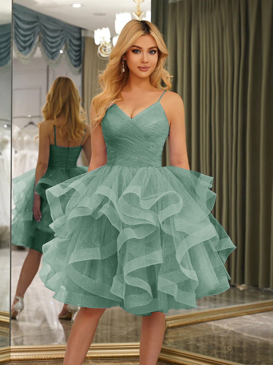 Odelia eucalyptus front view homecoming dress