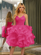 Odelia fuchsia front view homecoming dress