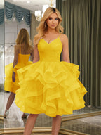 Odelia gold front view homecoming dress