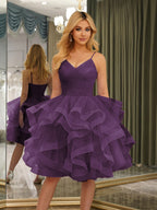 Odelia grape front view homecoming dress