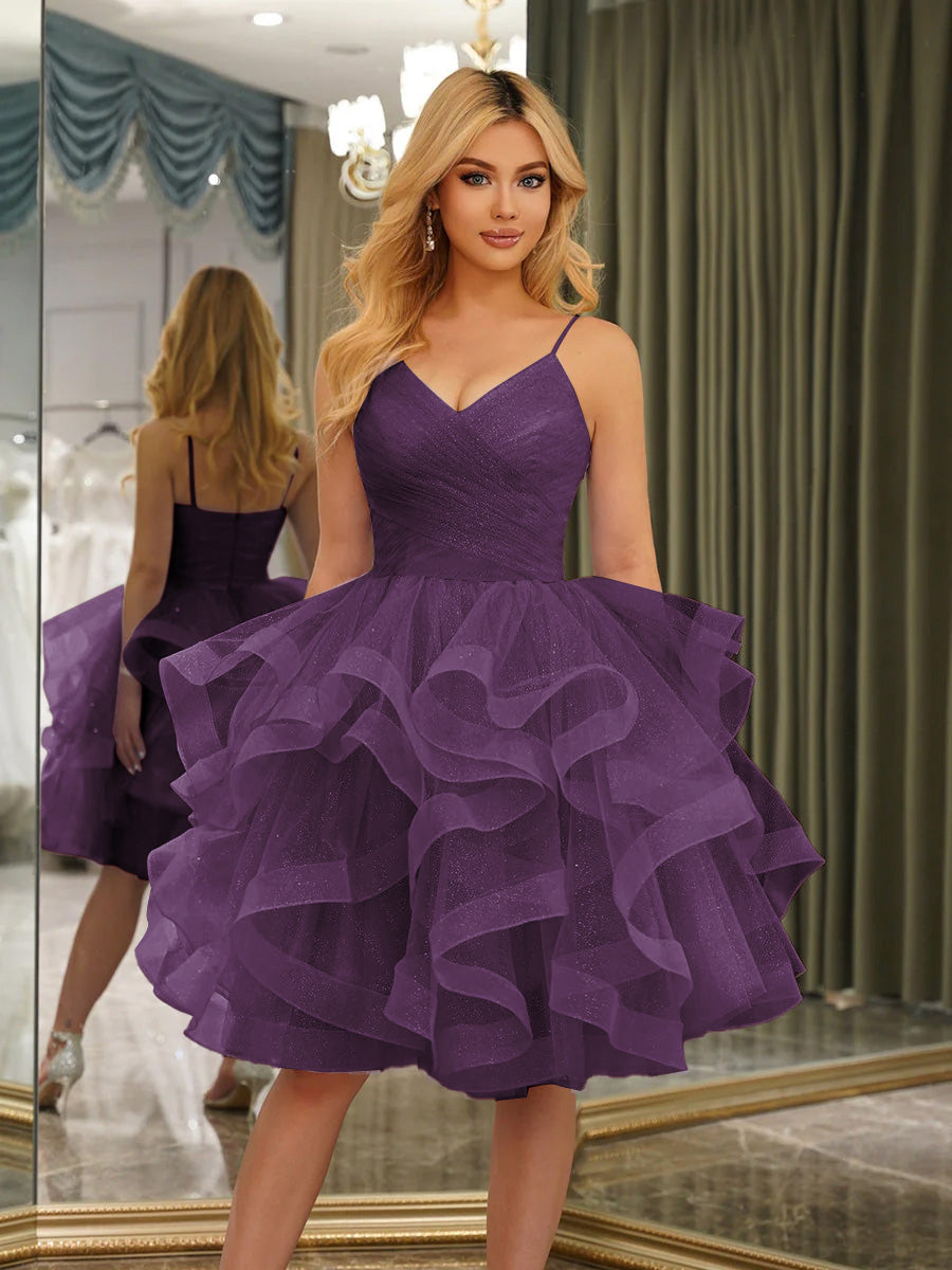 Odelia grape front view homecoming dress