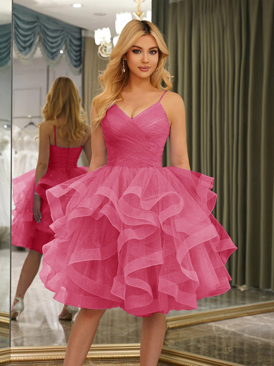 Odelia hot pink alternate front view 2 homecoming dress