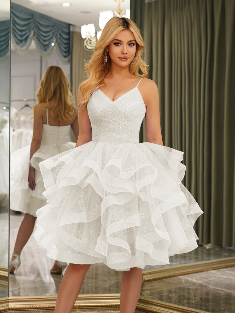 Odelia ivory front view homecoming dress