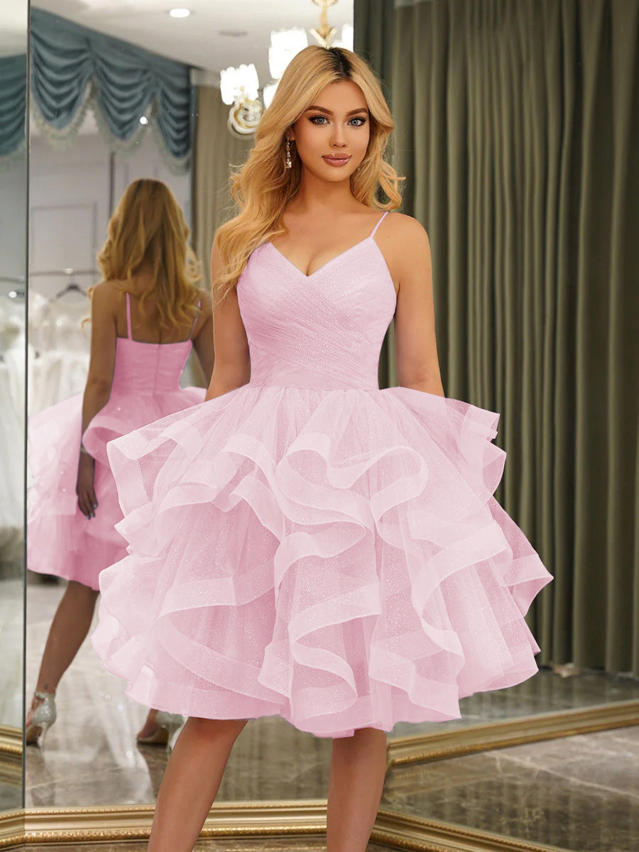 Odelia pearl pink front view homecoming dress
