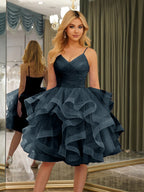 Odelia navy blue front view homecoming dress