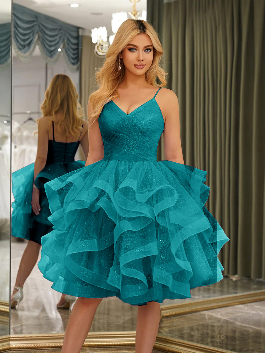 Odelia peacock front view homecoming dress