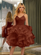 Odelia rust front view homecoming dress
