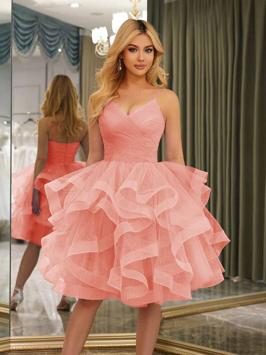 Odelia coral alternate front view 2 homecoming dress
