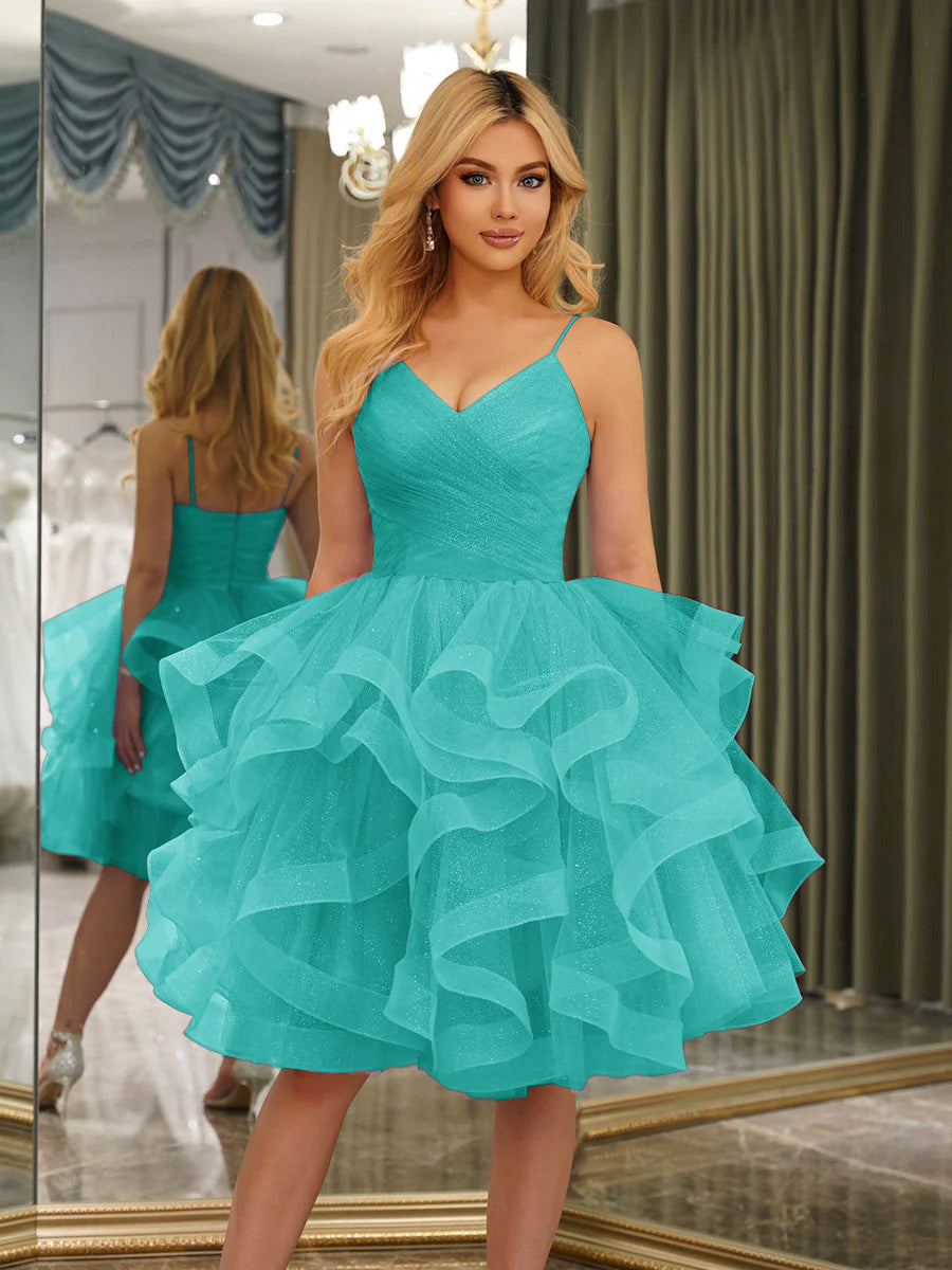 Odelia turquoise front view homecoming dress