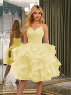 Odelia yellow front view homecoming dress