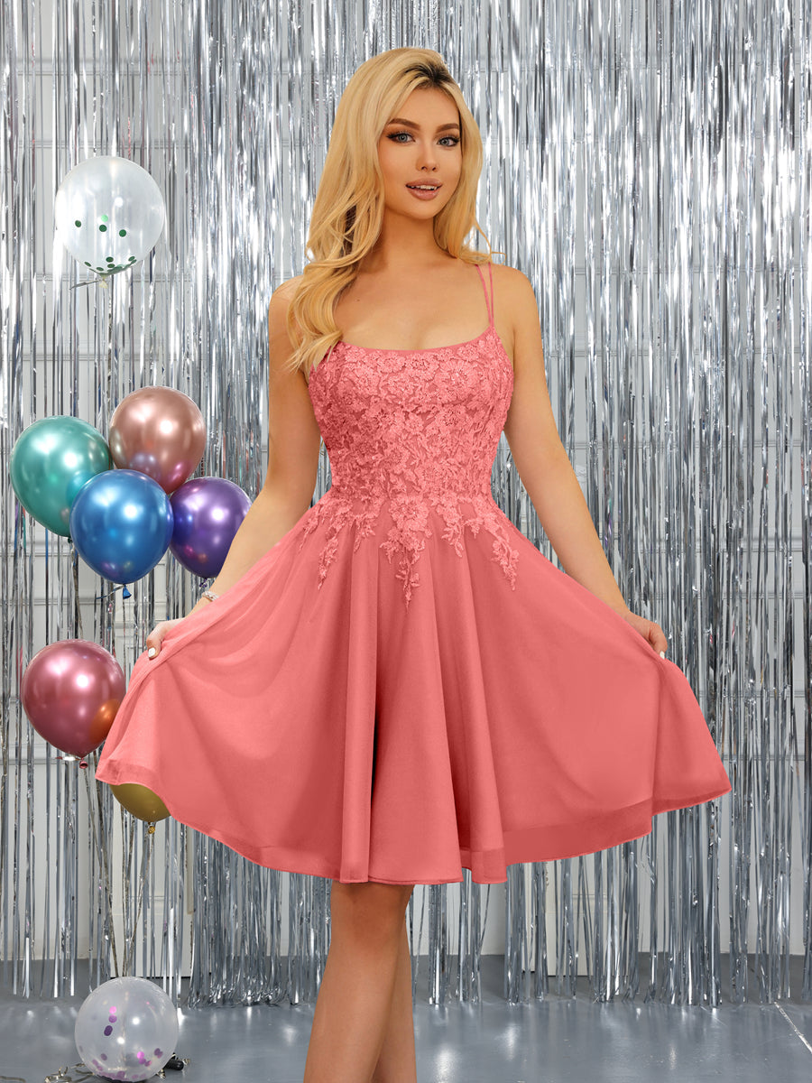 Nerissa coral alternate front view 2 homecoming dress