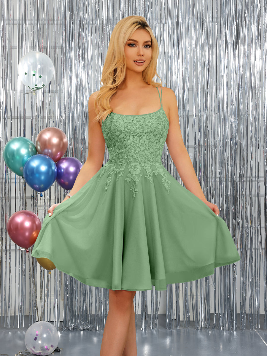 Nerissa sage green alternate front view 2 homecoming dress