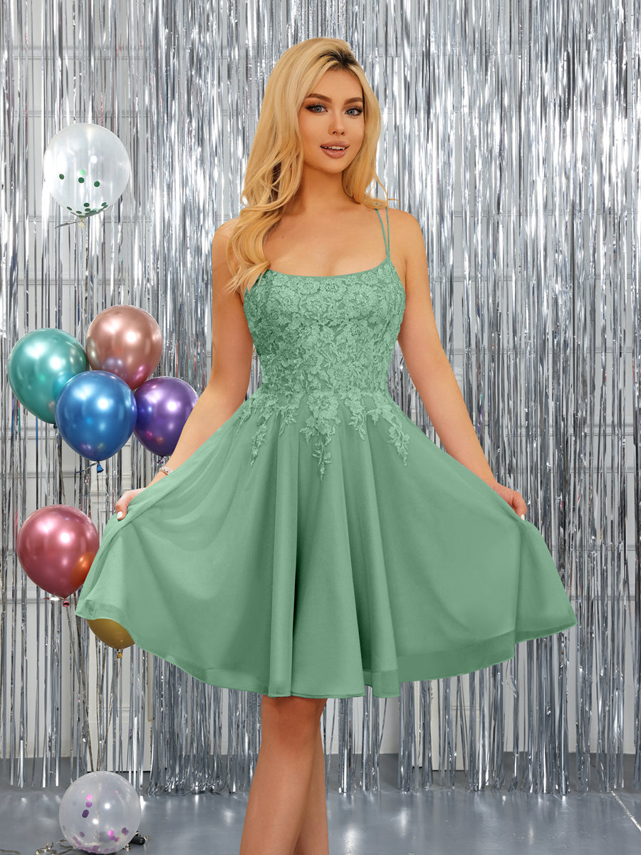 Nerissa eucalyptus front view homecoming dress