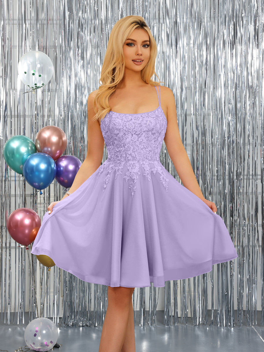 Nerissa lilac front view homecoming dress
