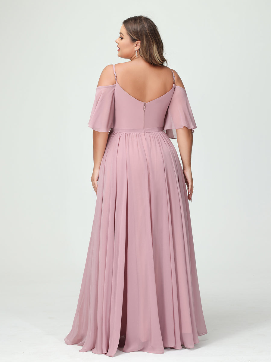 Ysolde Dusty Rose back view bridesmaid dress