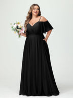 Ysolde Black front view bridesmaid dress
