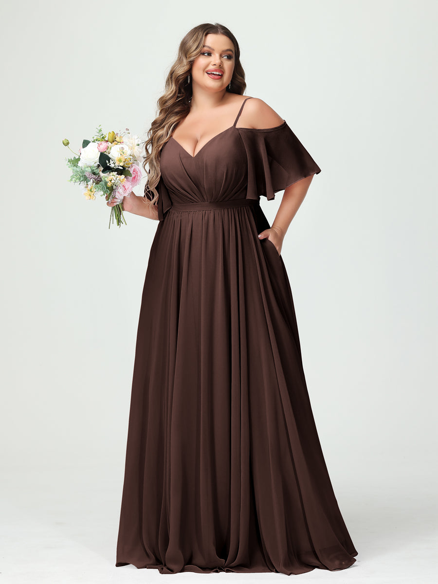 Ysolde Brown front view bridesmaid dress