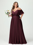 Ysolde Burgundy front view bridesmaid dress