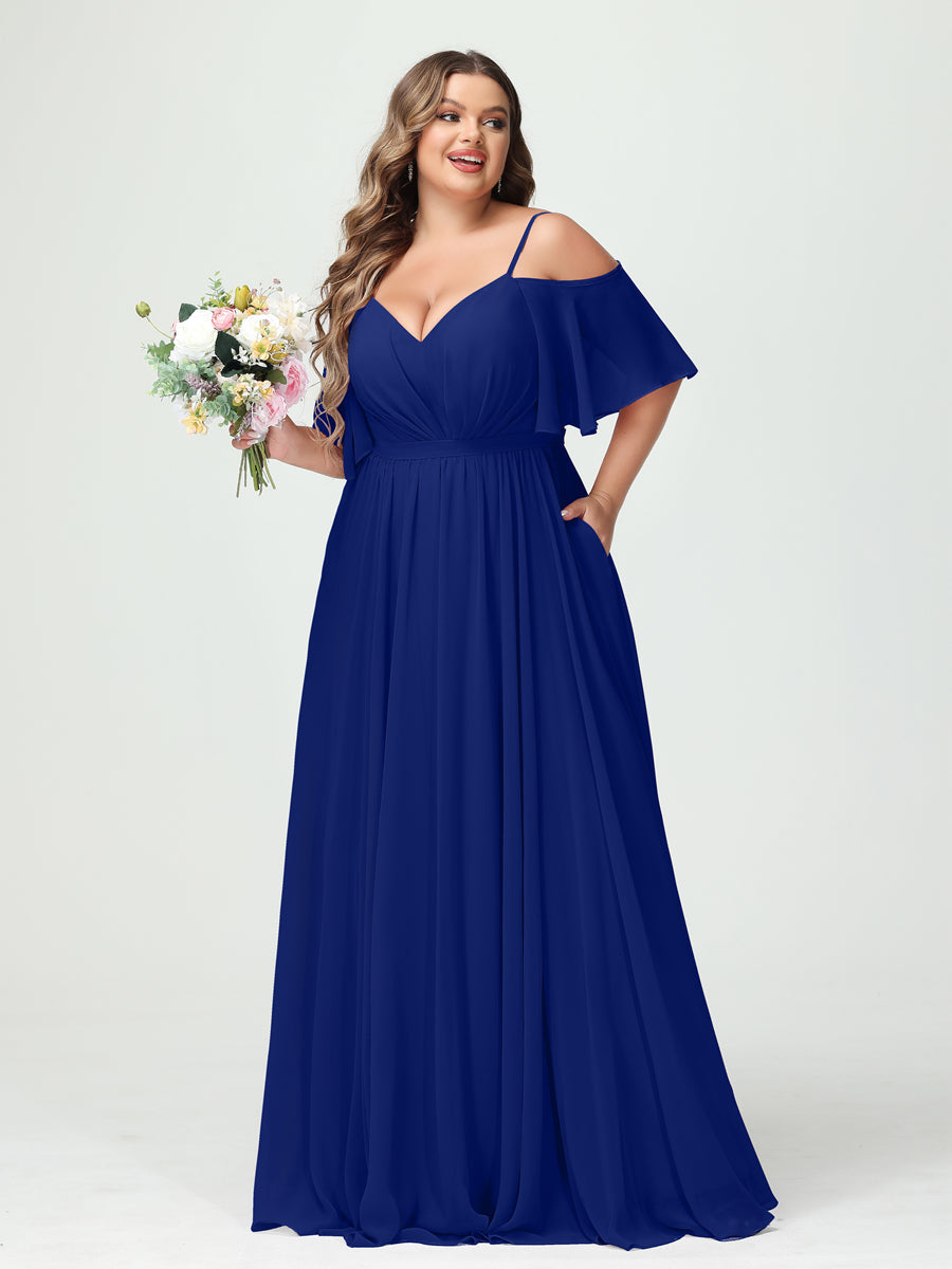 Ysolde Royal Blue side view bridesmaid dress