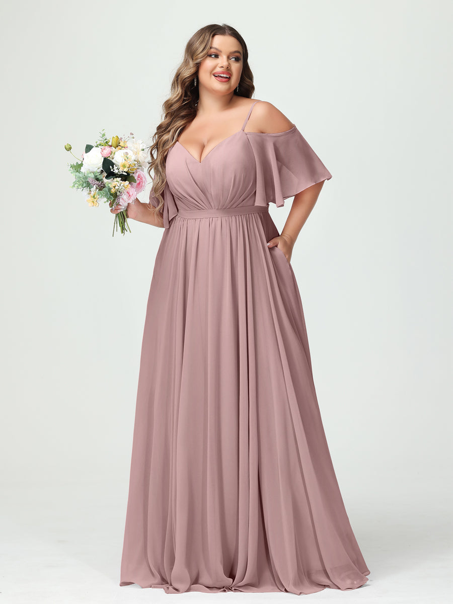 Ysolde Dusty Rose detail view 9 bridesmaid dress