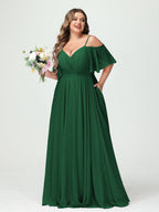 Ysolde Emerald front view bridesmaid dress