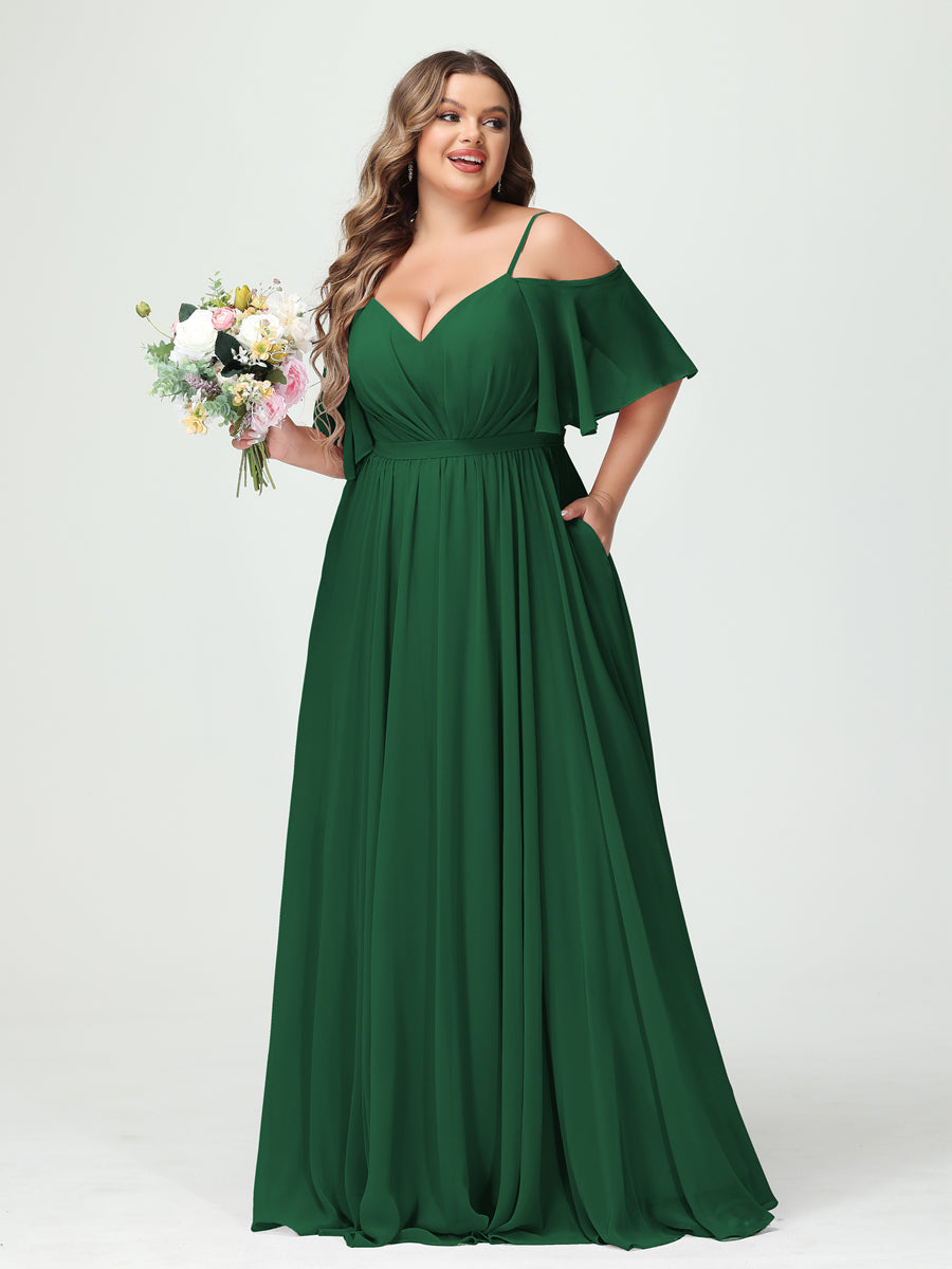Ysolde Emerald front view bridesmaid dress