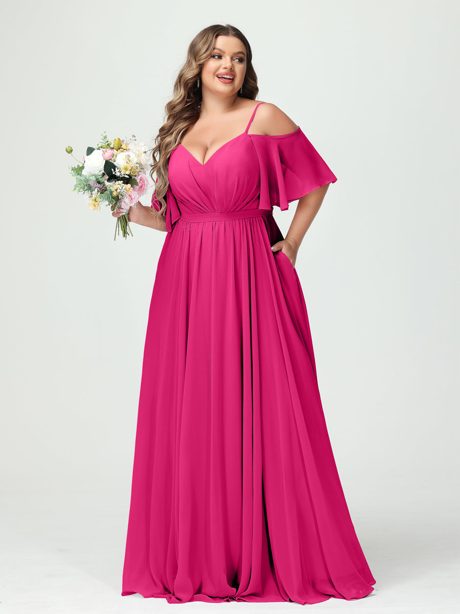 Ysolde Fuchsia front view bridesmaid dress