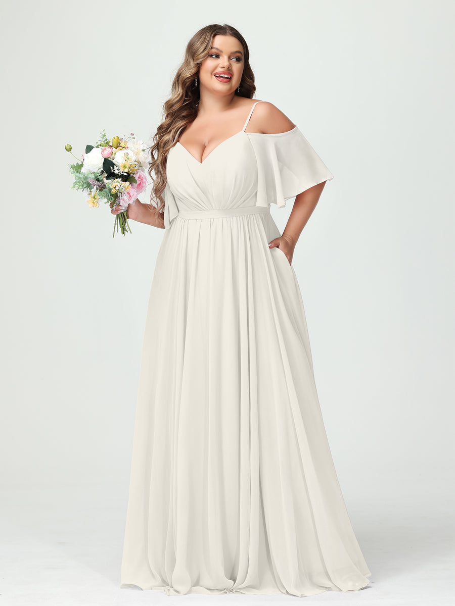 Ysolde Ivory back view bridesmaid dress