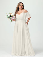 Ysolde Ivory back view bridesmaid dress