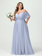 Ysolde Lavender front view bridesmaid dress
