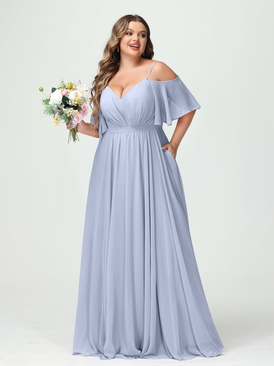Ysolde Lavender front view bridesmaid dress
