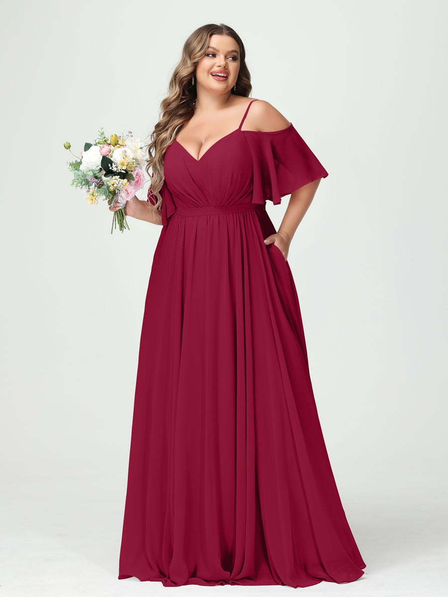 Ysolde Burgundy side view bridesmaid dress
