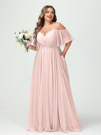 Ysolde Pearl Pink back view bridesmaid dress