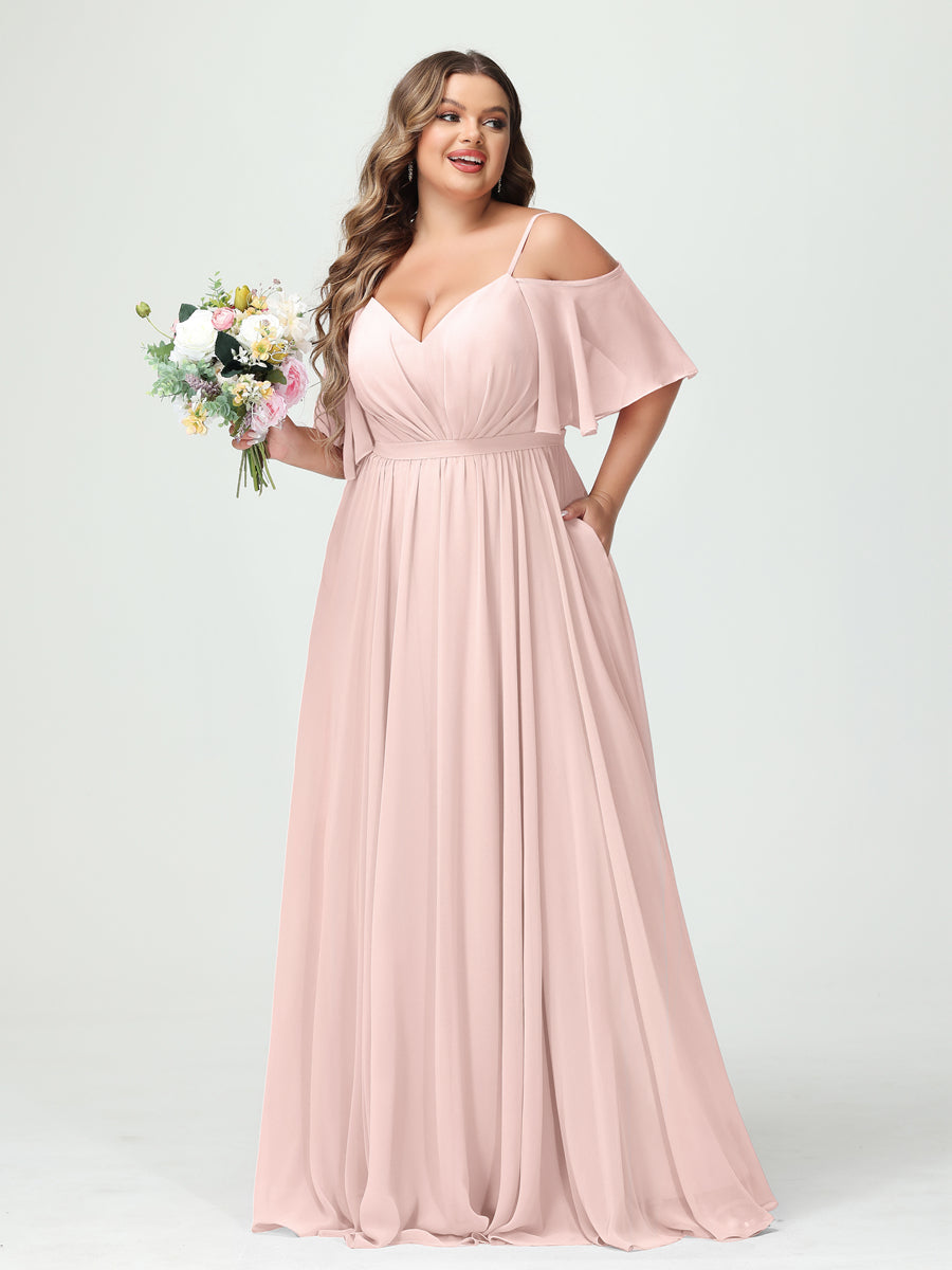 Ysolde Pearl Pink back view bridesmaid dress