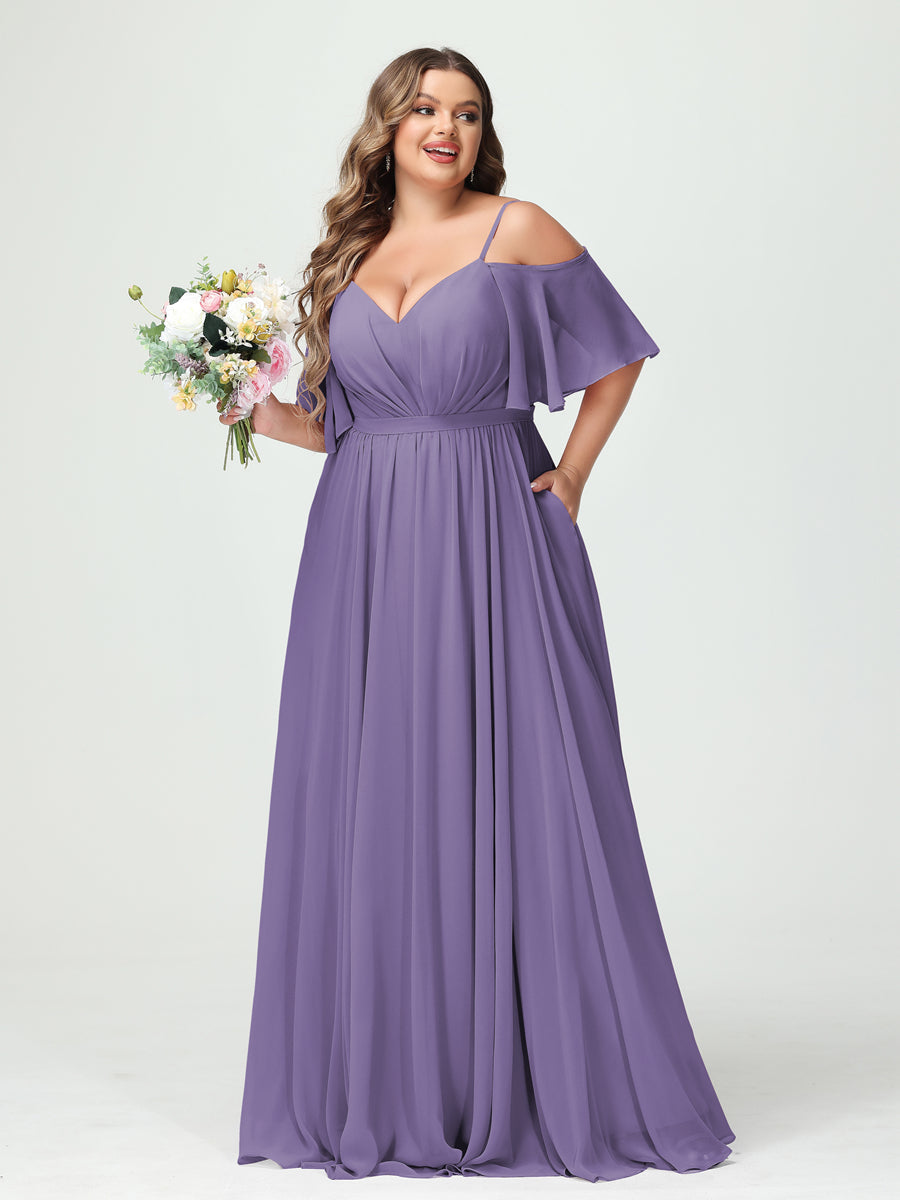 Ysolde Lilac back view bridesmaid dress