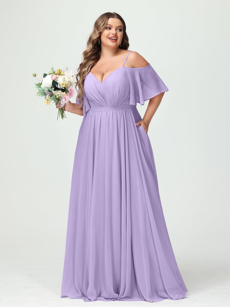 Ysolde Lilac front view bridesmaid dress